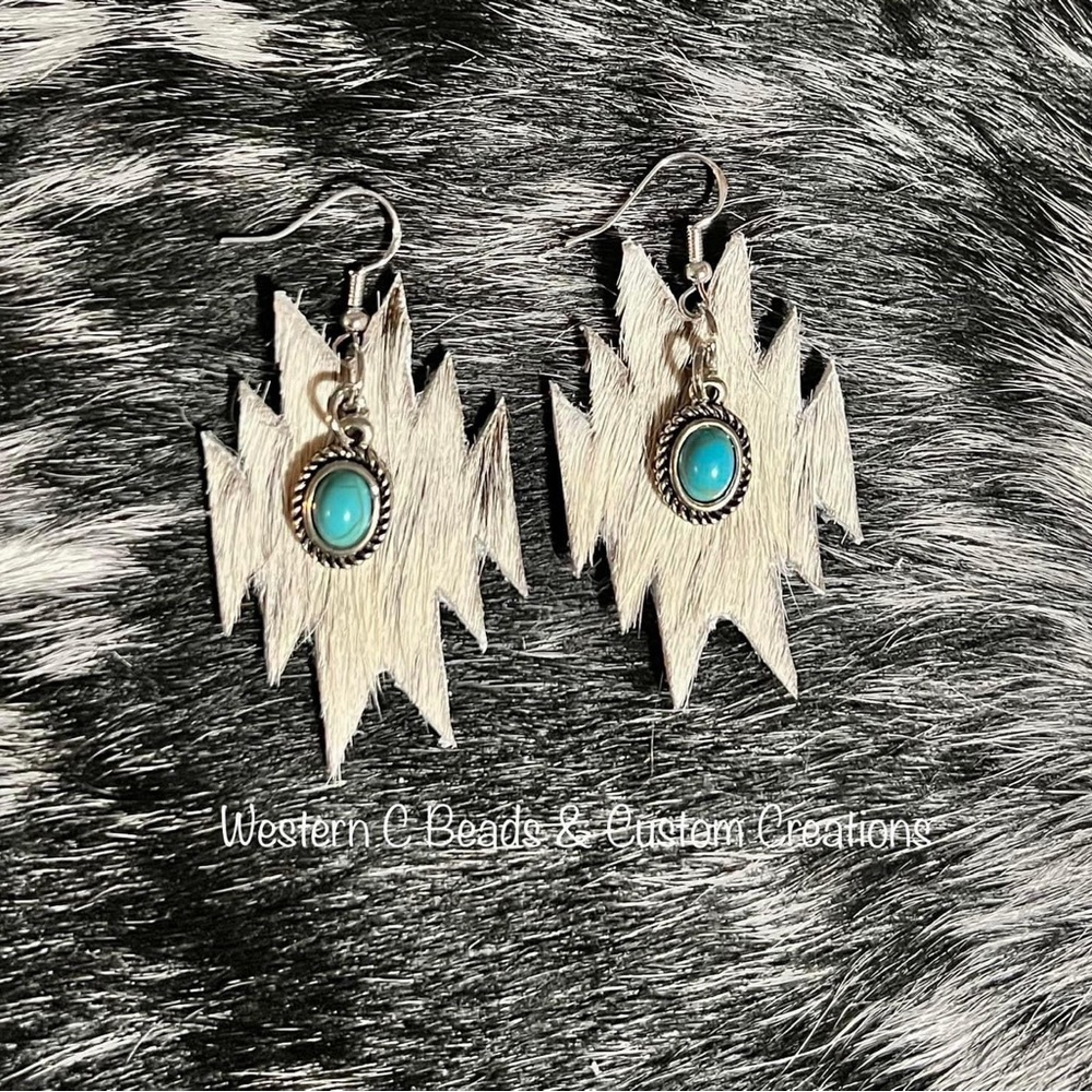 Cowhide earrings